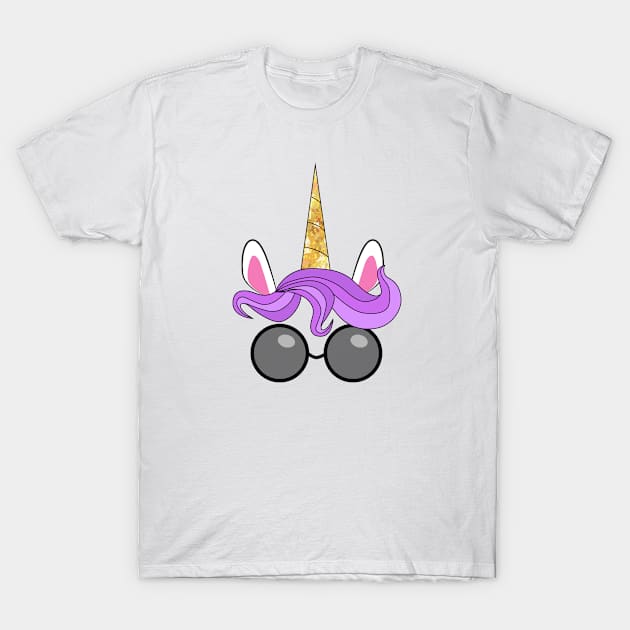 Happy unicorn face. Hand drawn style. Birthday decoration theme illustration T-Shirt by Michiru13 Design